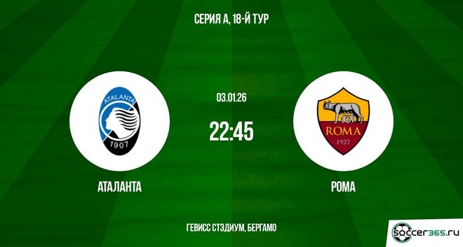 Аталанта Рома 03.01.2026